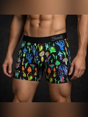 Shinesty The Super Shroom Ball Hammock Boxer Briefs Neon Mushrooms Men L